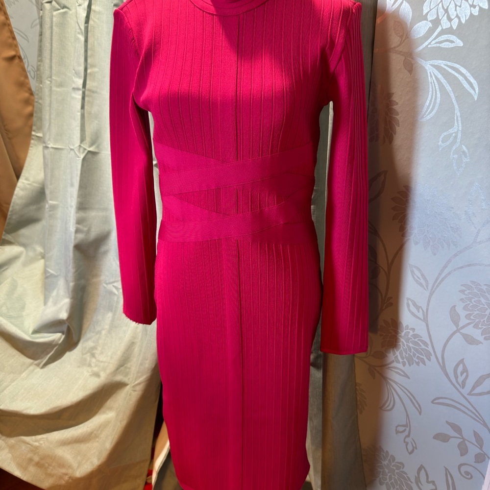 Bandage mock turtleneck dress
